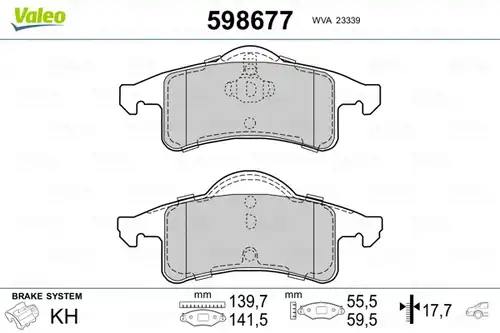 накладки VALEO 598677