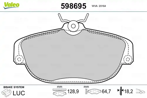 накладки VALEO 598695