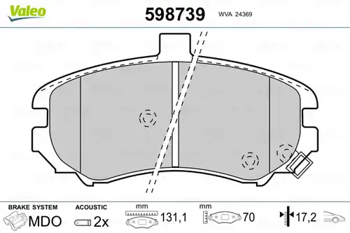 накладки VALEO 598739