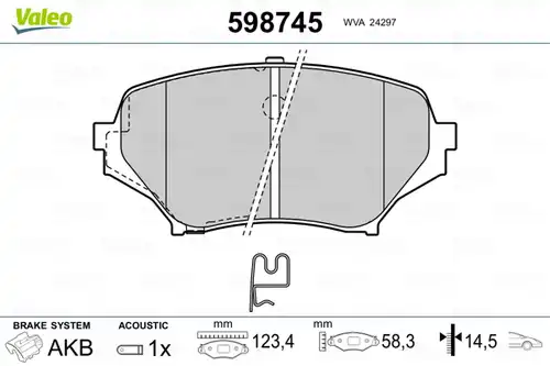 накладки VALEO 598745
