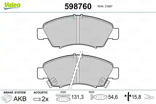 накладки VALEO 598760
