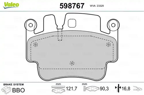 накладки VALEO 598767