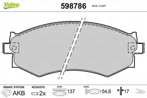 накладки VALEO 598786