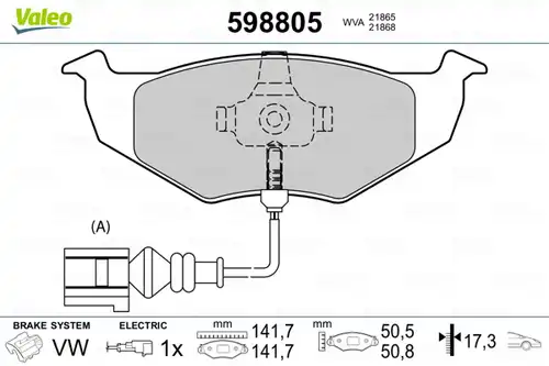 накладки VALEO 598805