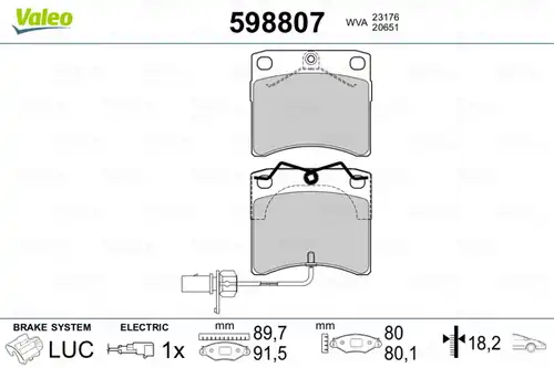 накладки VALEO 598807