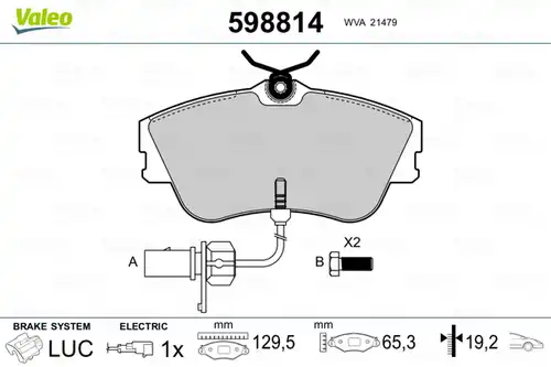 накладки VALEO 598814