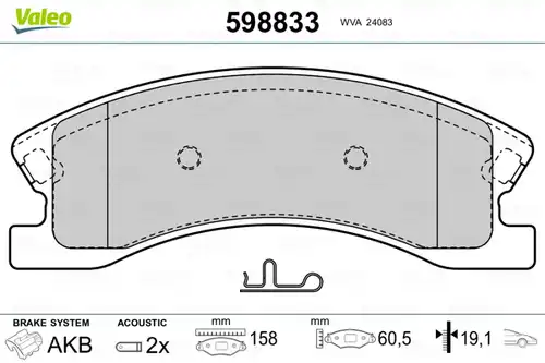 накладки VALEO 598833