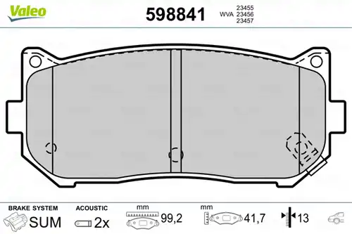 накладки VALEO 598841