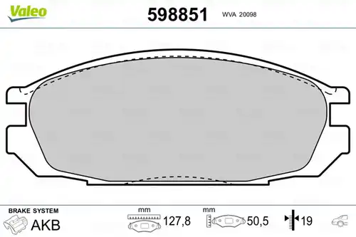 накладки VALEO 598851