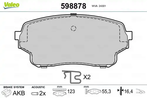 накладки VALEO 598878