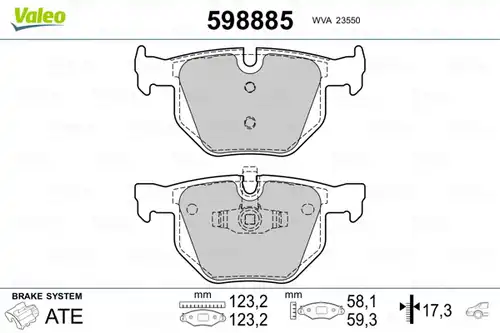 накладки VALEO 598885