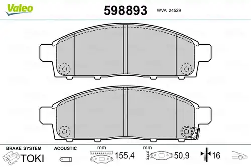 накладки VALEO 598893