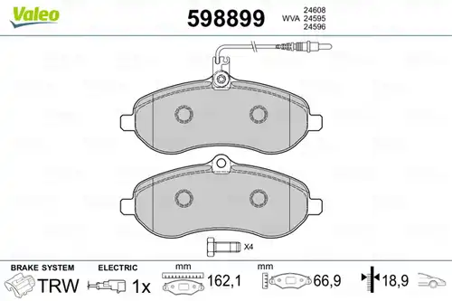 накладки VALEO 598899
