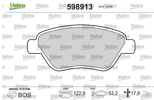 накладки VALEO 598913
