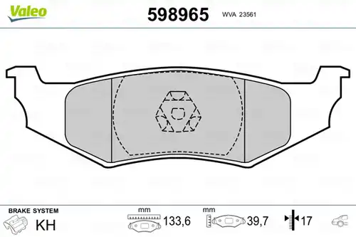 накладки VALEO 598965