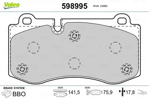 накладки VALEO 598995