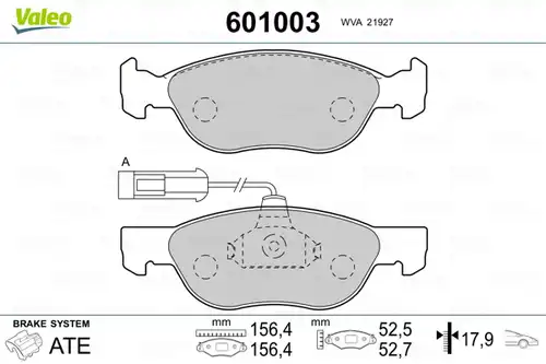 накладки VALEO 601003