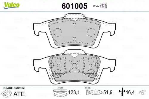 накладки VALEO 601005
