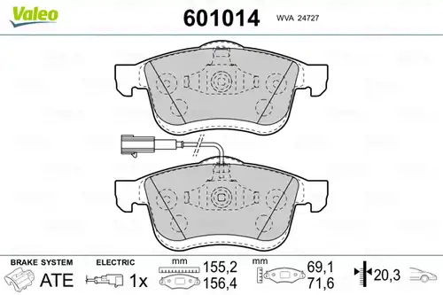 накладки VALEO 601014