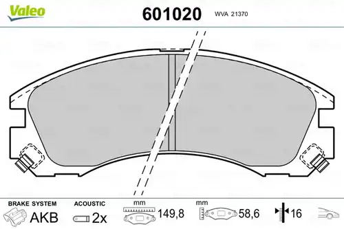 накладки VALEO 601020