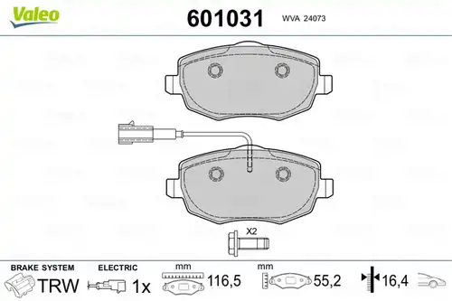 накладки VALEO 601031