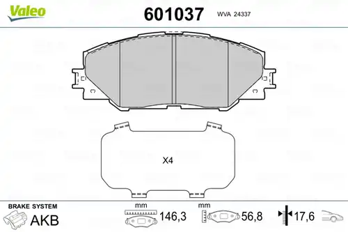 накладки VALEO 601037