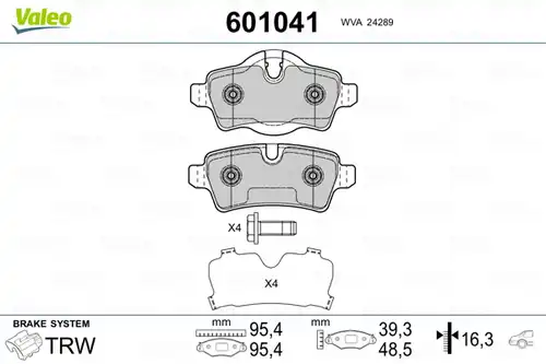 накладки VALEO 601041