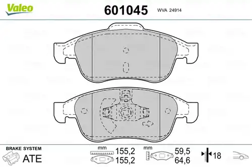 накладки VALEO 601045