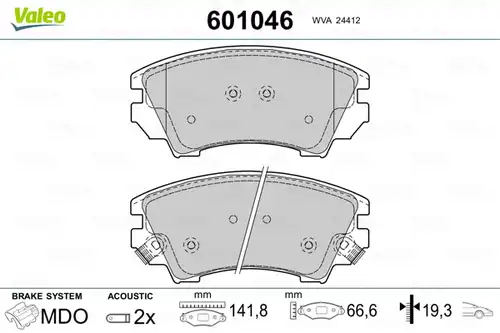 накладки VALEO 601046