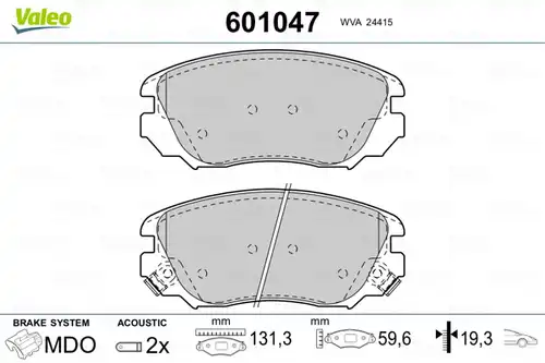 накладки VALEO 601047