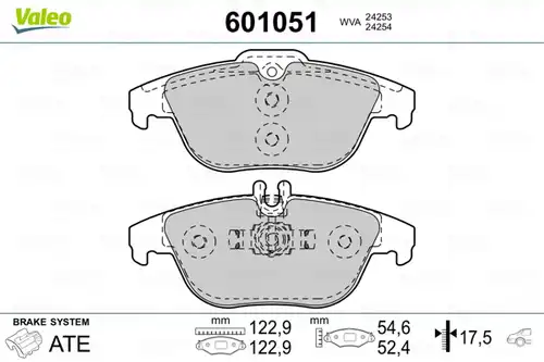 накладки VALEO 601051