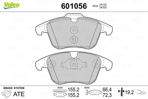 накладки VALEO 601056