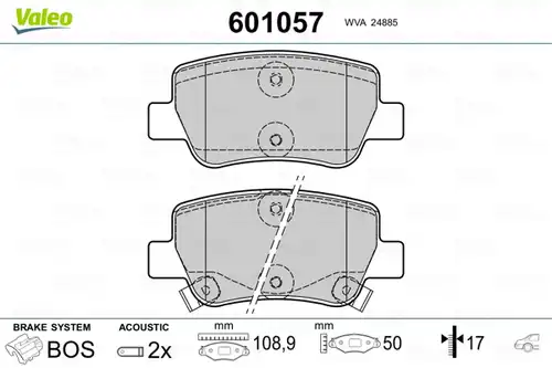 накладки VALEO 601057
