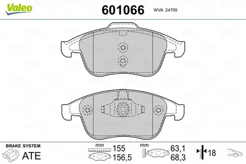 накладки VALEO 601066
