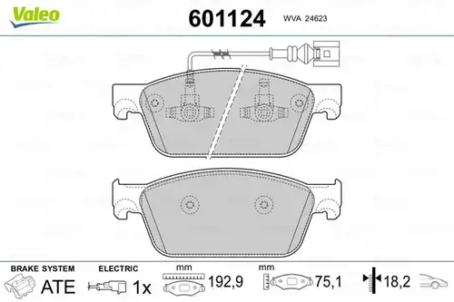 накладки VALEO 601124