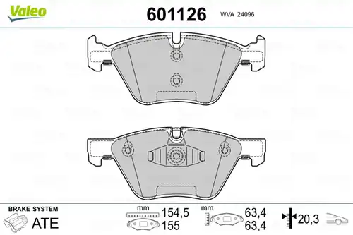 накладки VALEO 601126