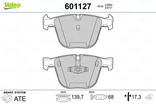 накладки VALEO 601127