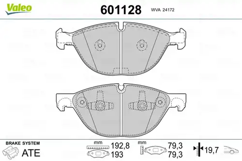 накладки VALEO 601128