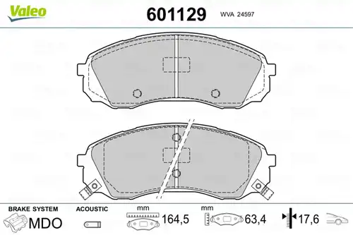 накладки VALEO 601129