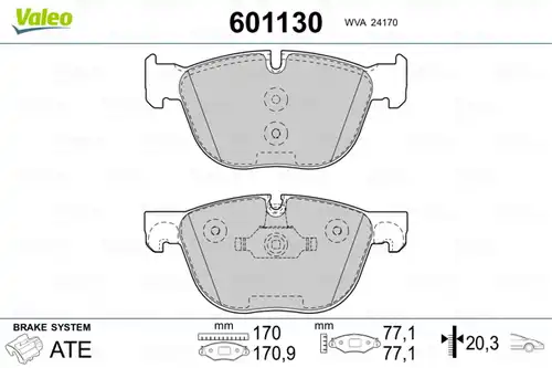 накладки VALEO 601130