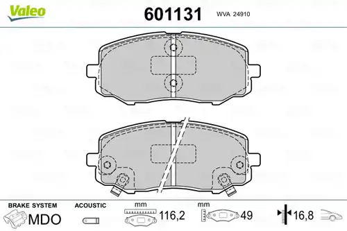 накладки VALEO 601131