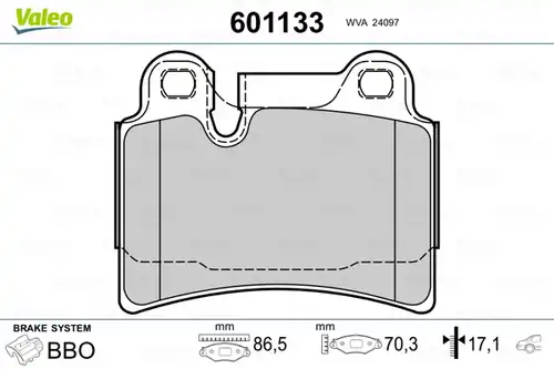 накладки VALEO 601133
