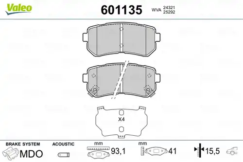 накладки VALEO 601135