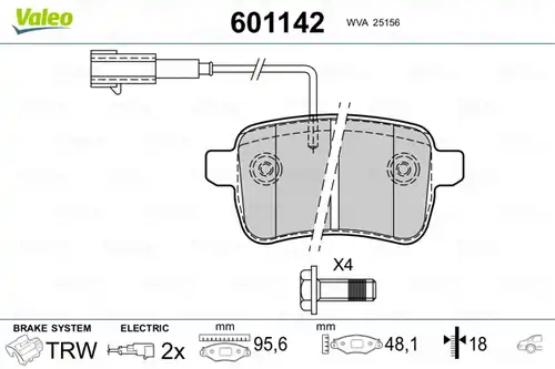 накладки VALEO 601142