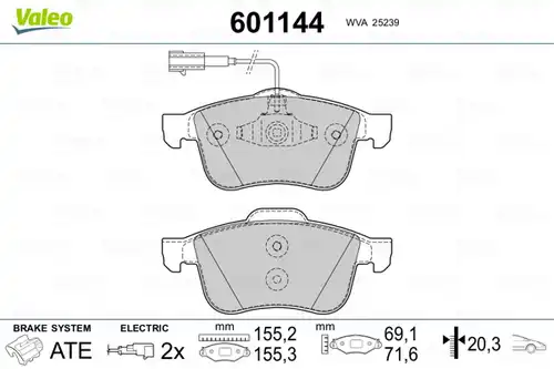 накладки VALEO 601144