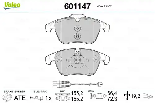 накладки VALEO 601147