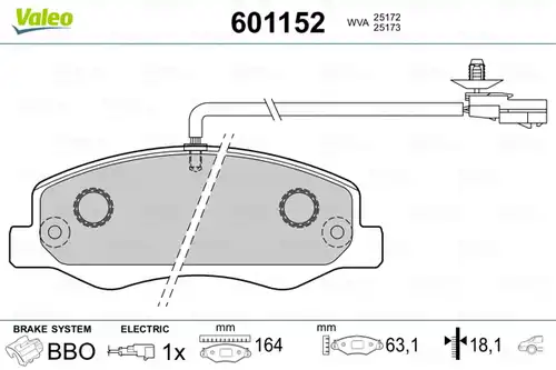 накладки VALEO 601152