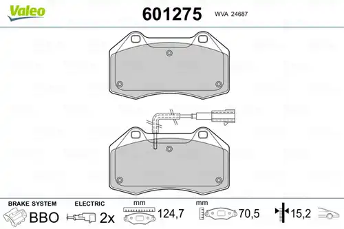 накладки VALEO 601275