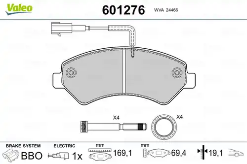 накладки VALEO 601276