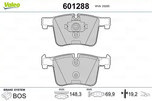 накладки VALEO 601288